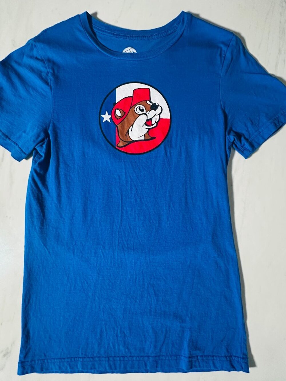 Buc-ee's Graphic T-Shirt Small Blue Don't Mess With Texas - 100% Cotton Bucees S